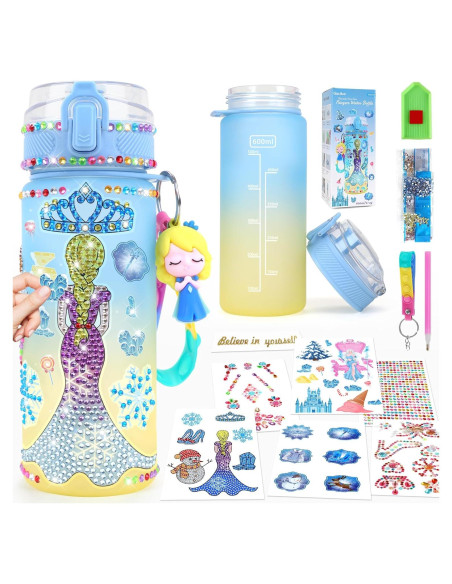 Kit de Botella de Agua DIY Frozen GirlsHome 600ml con Stickers Kit de Botella de Agua DIY Frozen GirlsHome 600ml con Stickers