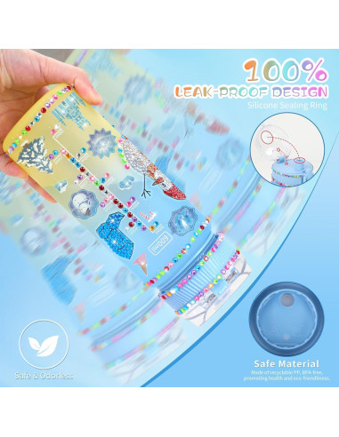 Kit de Botella de Agua DIY Frozen GirlsHome 600ml con Stickers