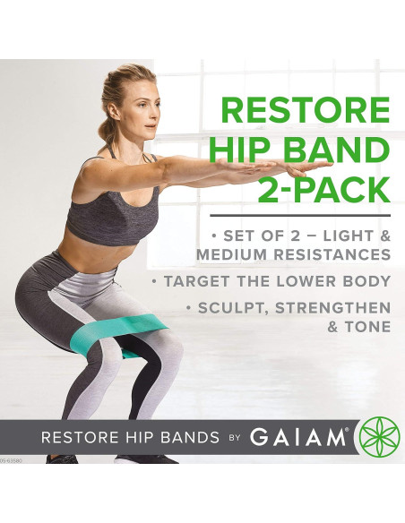 Gaiam Restore Bandas de Resistencia para Glúteos - Set de 2 Gaiam Restore Bandas de Resistencia para Glúteos - Set de 2