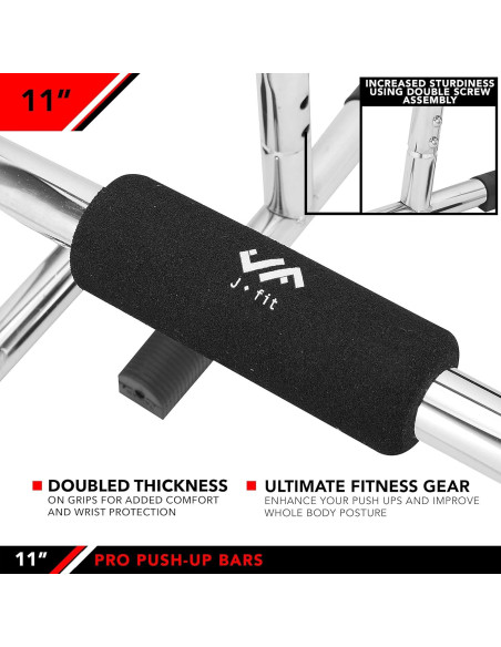 Barras de Flexión JFIT Pro 11" con Agarraderas Antideslizantes Barras de Flexión JFIT Pro 11" con Agarraderas Antideslizantes