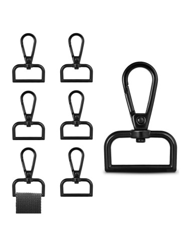 Gancho Giratorio de Metal CooBigo 1" Negro - Paquete de 6