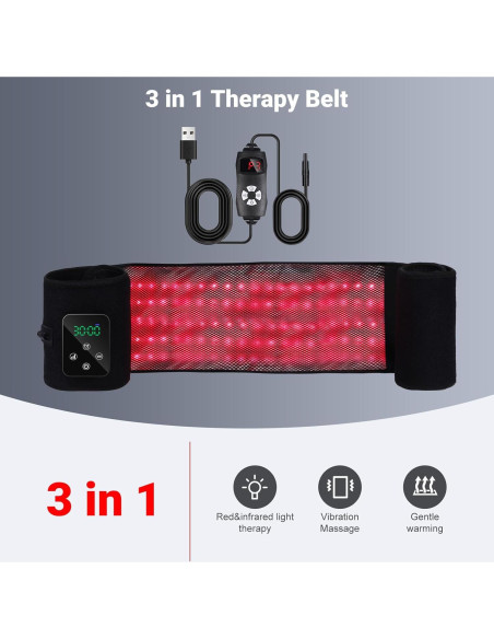 Cinturón de Masaje Inalámbrico Zupora con Luz Roja 3 en 1 Cinturón de Masaje Inalámbrico Zupora con Luz Roja 3 en 1