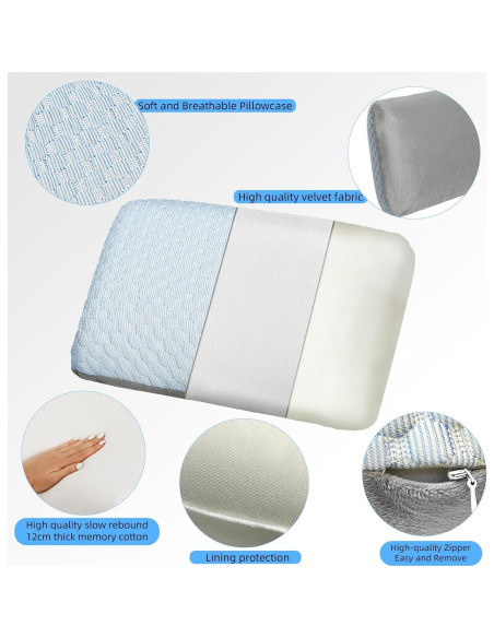 Almohada de Viaje Crisonky 4.1-F Espuma Viscoelástica 50x30x12cm Almohada de Viaje Crisonky 4.1-F Espuma Viscoelástica 50x30x12cm