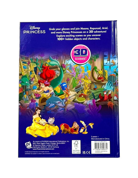 Disney Princess, Moana, Airiel, Rapunzel, and More! - 3D Look and Find Activity Book! - Tiara 3D Glasses Included! - PI Kids Disney Princess, Moana, Airiel, Rapunzel, and More! - 3D Look and Find Activity Book! - Tiara 3D Glasses Included! - PI Kids