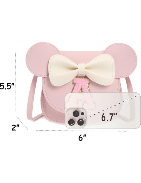 Bolso Cruzado para Niñas Rosa A con Lazo y Gafas Bolso Cruzado para Niñas Rosa A con Lazo y Gafas