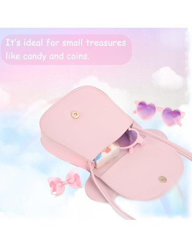 Bolso Cruzado para Niñas Rosa A con Lazo y Gafas
