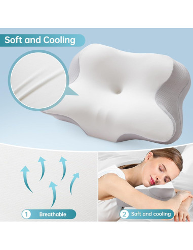 Almohada Cervical Splamdarrv Espuma de Memoria 13/10.9 cm