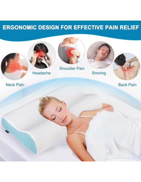 Almohada Ergonómica Pwperry Espuma Viscoelástica 60x35cm Almohada Ergonómica Pwperry Espuma Viscoelástica 60x35cm