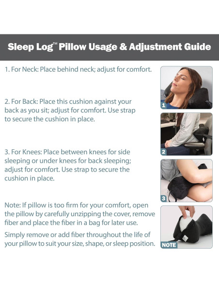 Almohada Soporte Cervical Core Products Sleep Log - Negro Almohada Soporte Cervical Core Products Sleep Log - Negro
