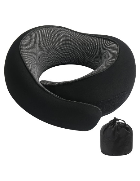 Almohada de Cuello Badink Ergonómica Espuma Viscoelástica Negra Almohada de Cuello Badink Ergonómica Espuma Viscoelástica Negra