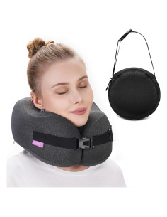 Almohada de Viaje CSJT Espuma de Memoria Ajustable Negra