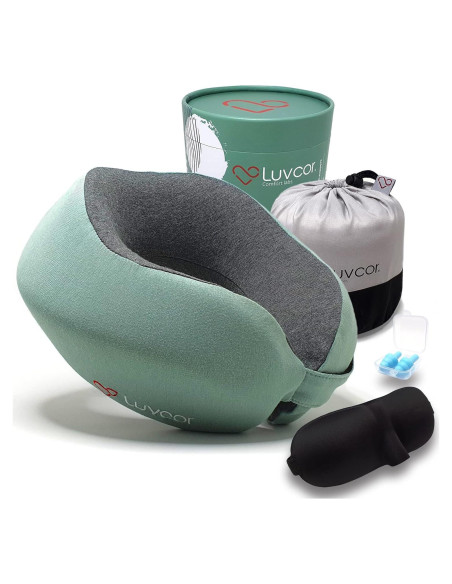 Almohada de Viaje Luvcor Espuma de Memoria Verde 1 Unidad Almohada de Viaje Luvcor Espuma de Memoria Verde 1 Unidad