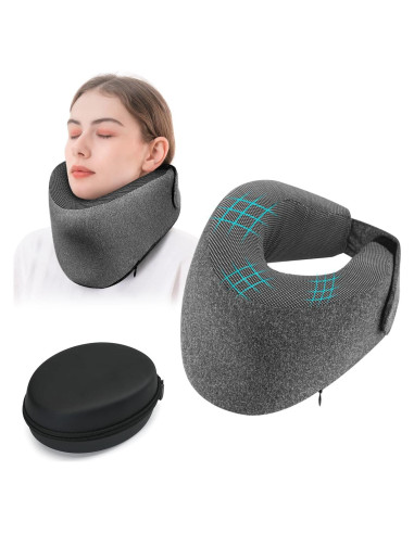 Almohada de Viaje HANQIMER con Soporte para Barbilla - Gris