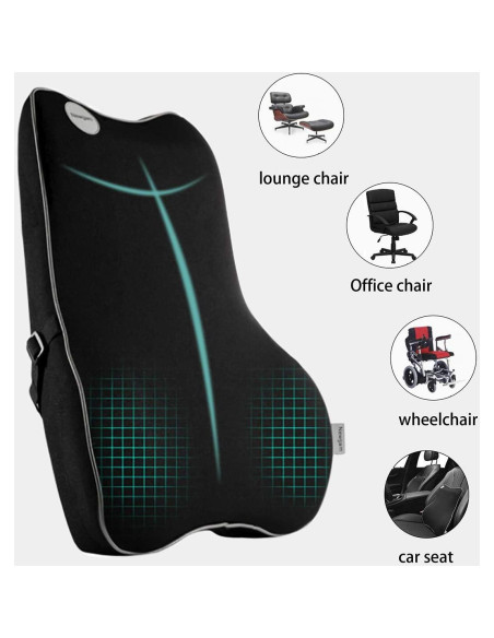 Cojín de Soporte Lumbar Newgam Espuma Viscoelástica 45x40cm Cojín de Soporte Lumbar Newgam Espuma Viscoelástica 45x40cm