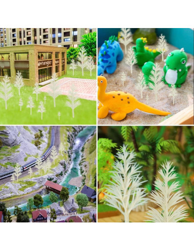 Mini Árboles Falsos LUEYAO 20 PCS Escenografía DIY Blanco