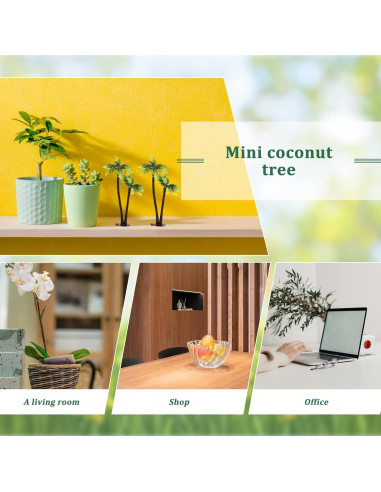 SUPVOX Mini Árbol de Palma 3pcs Decoración Jardín 12cm