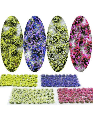 Woohome 4 Paquetes Flores Adhesivas para Diorama 212 Piezas