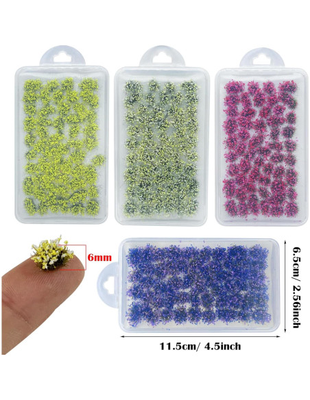 Woohome 4 Paquetes Flores Adhesivas para Diorama 212 Piezas Woohome 4 Paquetes Flores Adhesivas para Diorama 212 Piezas