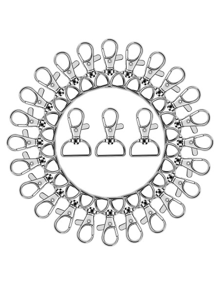 50 Ganchos Giratorios de Langosta AUGSUN Plata 3.81 cm 50 Ganchos Giratorios de Langosta AUGSUN Plata 3.81 cm