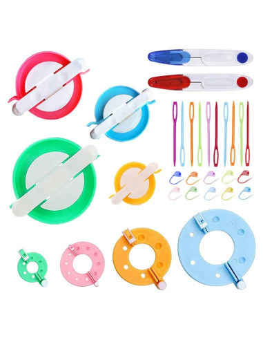 Kit de Hacedores de Pom Pom Knewmart 30 Piezas con Tijeras