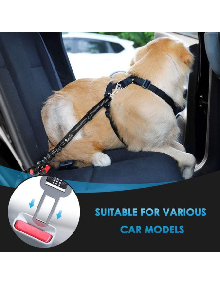 Cinturón de Seguridad para Perros SlowTon Ajustable 2 Pzas Cinturón de Seguridad para Perros SlowTon Ajustable 2 Pzas