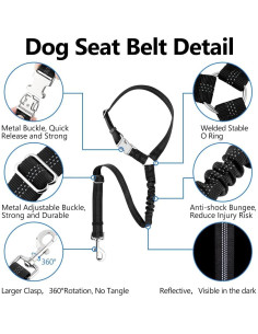 Cinturón de Seguridad para Perros Plutus Pet Ajustable 40-86 cm 2
