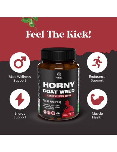 Suplemento Masculino Natures Craft Hierba de Cabra Horny 60 Cápsulas