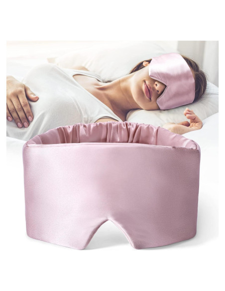 Máscara de Sueño FRESHME 100% Seda Morera Rosa Suave Máscara de Sueño FRESHME 100% Seda Morera Rosa Suave