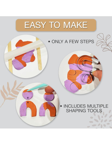 Kit de Manualidades JOiFULi 132 Piezas Aretes Arcilla Polimérica