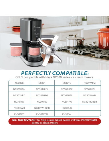 Cuchilla de Paleta Reemplazo Ninja Creami NC300 Acero Inox