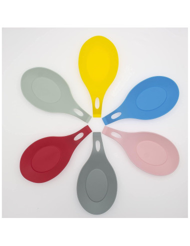 Soporte de Cuchara de Silicona QIJING 6 Piezas Multicolor