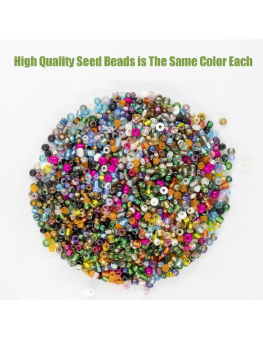 Kit de Cuentas de Vidrio 24000 Pcs Ybxjges 2mm 28 Colores