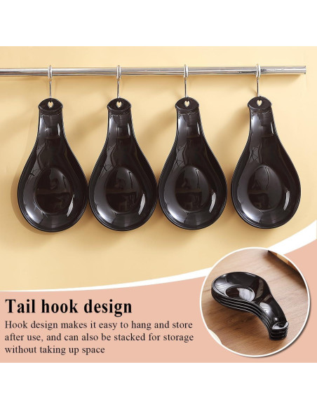 Soporte para cucharas de plástico ReaNea 4 piezas negro Soporte para cucharas de plástico ReaNea 4 piezas negro