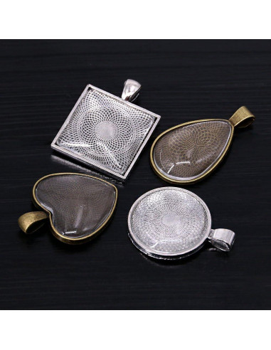 Bandejas de Colgante Glarks 48 Piezas 4 Estilos DIY Joyería