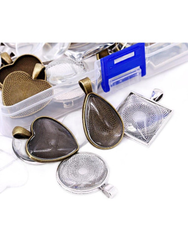 Bandejas de Colgante Glarks 48 Piezas 4 Estilos DIY Joyería