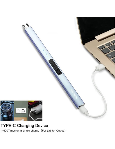 Encendedor Eléctrico ARECTECH Recargable USB Azul Encendedor Eléctrico ARECTECH Recargable USB Azul