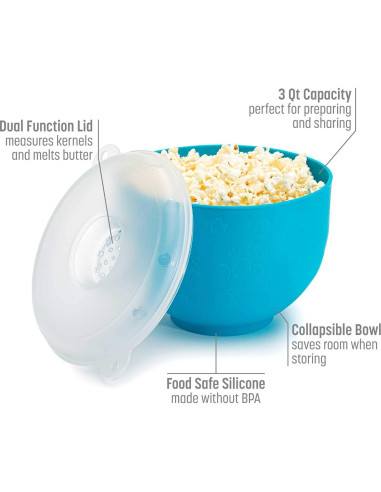 Popcorn Popper Goodful Silicona Plegable 2,84L Azul