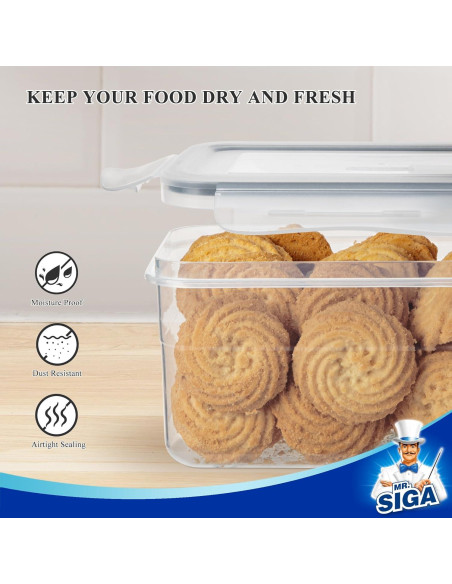 MR.SIGA Juego 12 Contenedores Almacenamiento Hermético 2.36kg MR.SIGA Juego 12 Contenedores Almacenamiento Hermético 2.36kg
