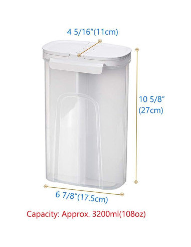 Tarros de Almacenamiento Poeland 4 Compartimentos Blanco 3200ml