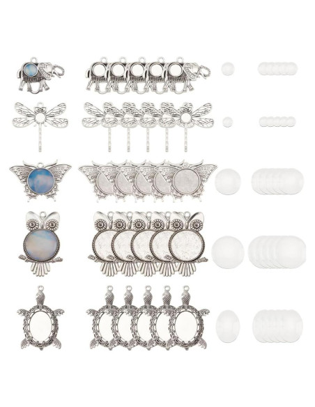 Kit de Colgantes Bezel PH PandaHall 30 Piezas para Joyería DIY Kit de Colgantes Bezel PH PandaHall 30 Piezas para Joyería DIY