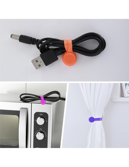 8 Correas Magnéticas de Silicona Lusofie para Cables 8 Correas Magnéticas de Silicona Lusofie para Cables