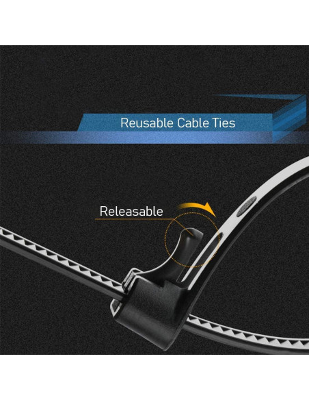 Bridas Reutilizables Helonge 100 Pcs Nylon Alta Resistencia