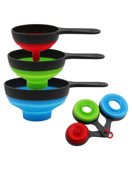 Juego de 3 Embudos de Silicona KongNai para Cocina Juego de 3 Embudos de Silicona KongNai para Cocina