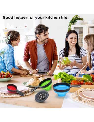Juego de embudos de cocina Dokpod con colador 4 piezas