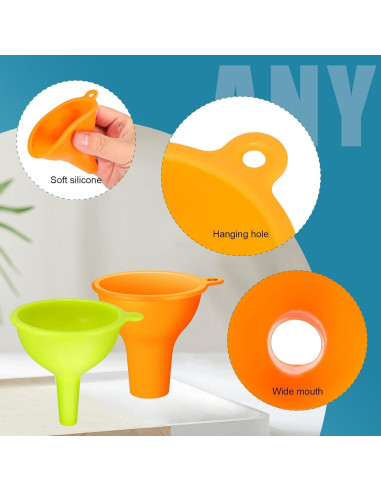 Juego de 4 embudos de silicona Romooa para cocina
