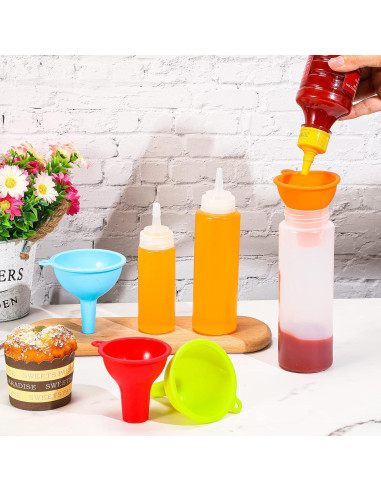 Juego de 4 embudos de silicona Romooa para cocina