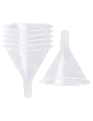 Paquete de 6 embudos plásticos SBYURE 11.68 cm transparentes