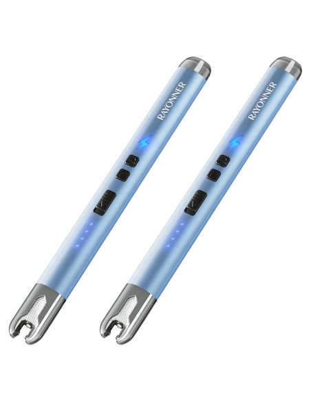 Encendedor Eléctrico RAYONNER Recargable USB 2 Piezas Azul Encendedor Eléctrico RAYONNER Recargable USB 2 Piezas Azul