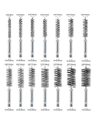 ASNOMY 14 Piezas Cepillos de Acero Inoxidable para Taladro