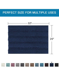 Alfombrilla de Baño H.VERSAILTEX Chenilla Antideslizante 50x81cm Marino 2